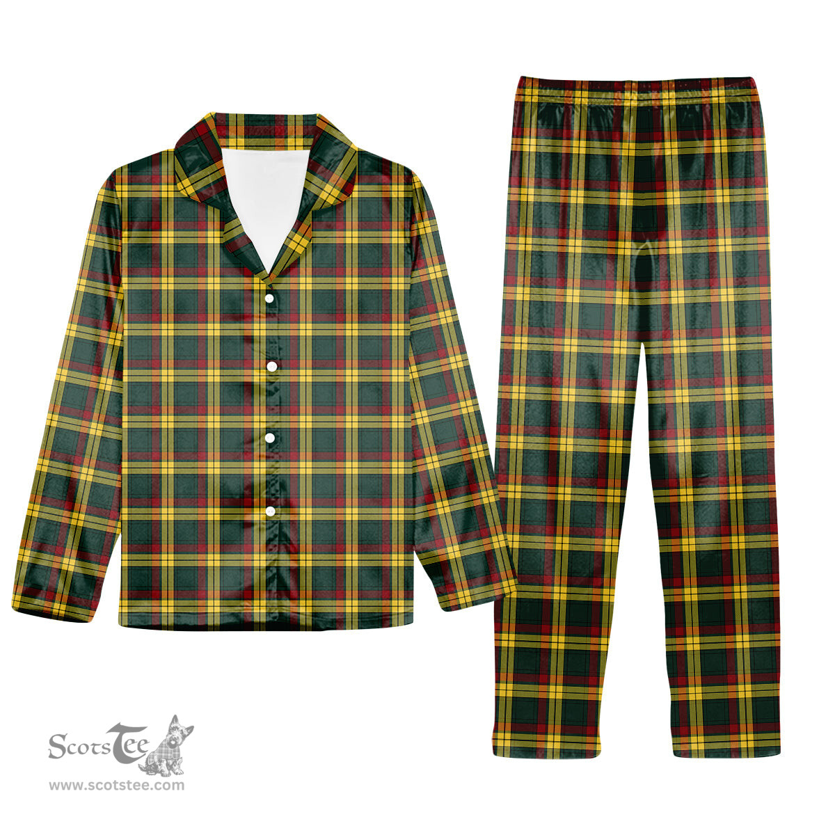 ScotsTee Shop Scottish MacMillan Old Modern Tartan Pajama Satin Velvet Flannel Pajama Set