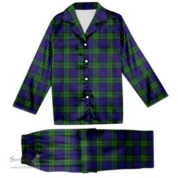 ScotsTee Shop Scottish MacKinlay Modern Tartan Pajama Satin Velvet Flannel Pajama Set