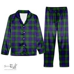 ScotsTee Shop Scottish MacKinlay Modern Tartan Pajama Satin Velvet Flannel Pajama Set