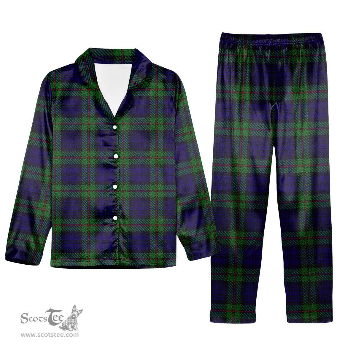 ScotsTee Shop Scottish MacKinlay 2_4 black stripes Tartan Pajama Satin Velvet Flannel Pajama Set