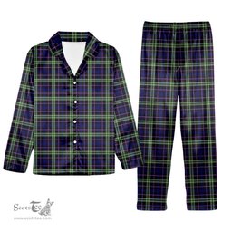 ScotsTee Shop Scottish MacKusick Tartan Pajama Satin Velvet Flannel Pajama Set