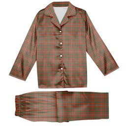 ScotsTee Shop Scottish MacKinnon Ancient Tartan Pajama Satin Velvet Flannel Pajama Set