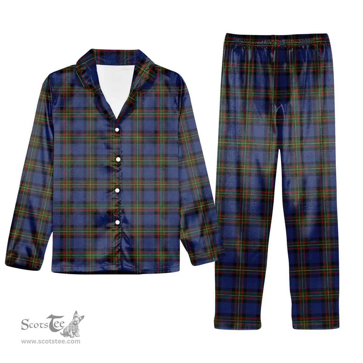 ScotsTee Shop Scottish MacLaurin of Brioch Tartan Pajama Satin Velvet Flannel Pajama Set