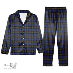 ScotsTee Shop Scottish MacLaurin of Brioch Tartan Pajama Satin Velvet Flannel Pajama Set