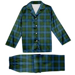 ScotsTee Shop Scottish MacLeod of Assynt Tartan Pajama Satin Velvet Flannel Pajama Set