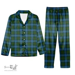 ScotsTee Shop Scottish MacLeod of Assynt Tartan Pajama Satin Velvet Flannel Pajama Set