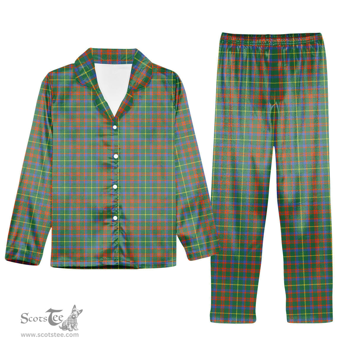 ScotsTee Shop Scottish MacKintosh Hunting Ancient Tartan Pajama Satin Velvet Flannel Pajama Set