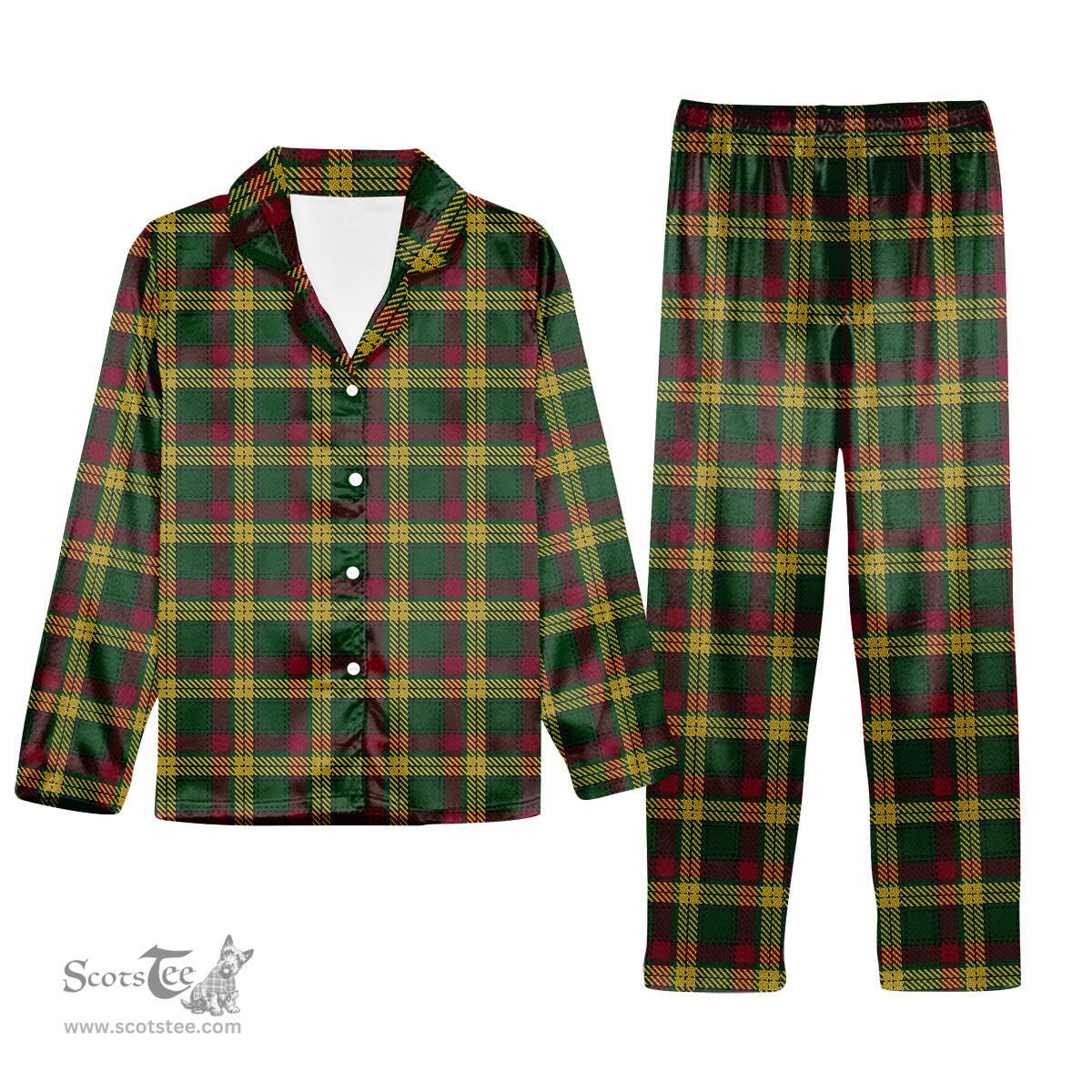 ScotsTee Shop Scottish MacMillan Ancient Tartan Pajama Satin Velvet Flannel Pajama Set