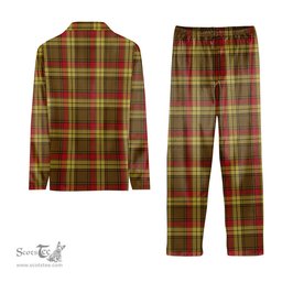 ScotsTee Shop Scottish MacMillan Old Weathered Tartan Pajama Satin Velvet Flannel Pajama Set