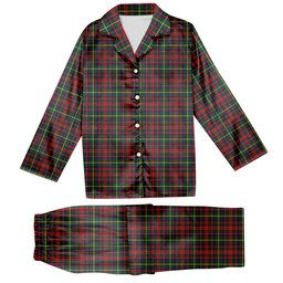 ScotsTee Shop Scottish MacKintosh Hunting Modern Tartan Pajama Satin Velvet Flannel Pajama Set