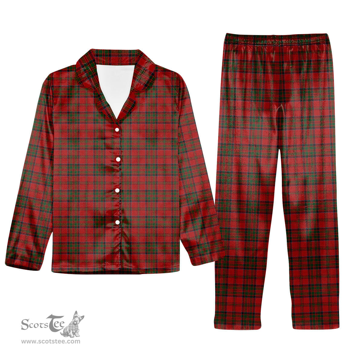 ScotsTee Shop Scottish MacKillop Scottish Tartan Society Tartan Pajama Satin Velvet Flannel Pajama Set