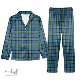 ScotsTee Shop Scottish MacLeod of Harris Ancient Tartan Pajama Satin Velvet Flannel Pajama Set