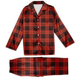 ScotsTee Shop Scottish MacLeod of Raasay Ancient Tartan Pajama Satin Velvet Flannel Pajama Set