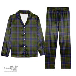 ScotsTee Shop Scottish MacMillan Hunting 2 Tartan Pajama Satin Velvet Flannel Pajama Set