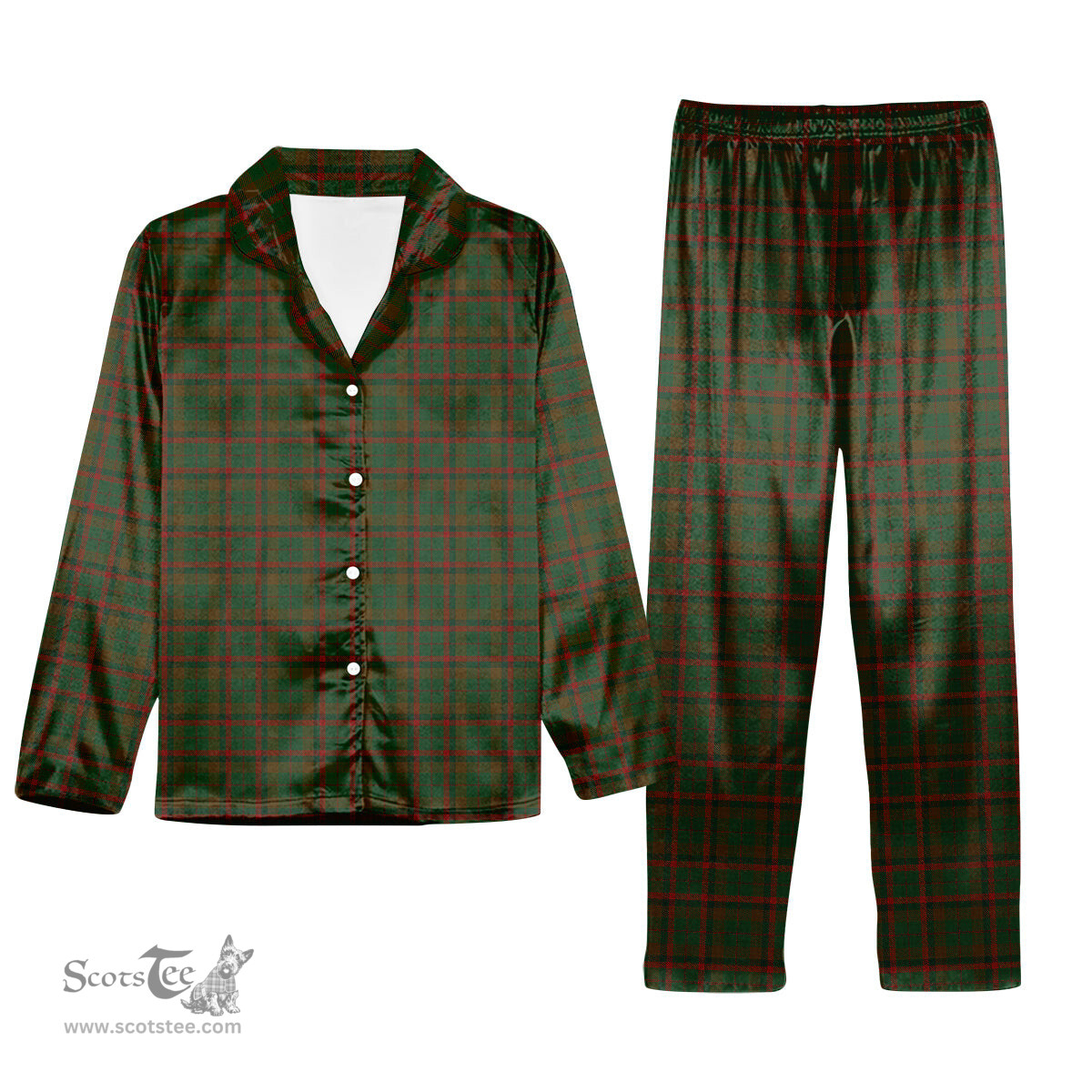 ScotsTee Shop Scottish MacNachten Hunting Tartan Pajama Satin Velvet Flannel Pajama Set