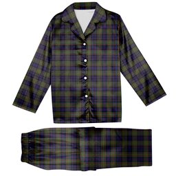 ScotsTee Shop Scottish MacLellan Modern Tartan Pajama Satin Velvet Flannel Pajama Set