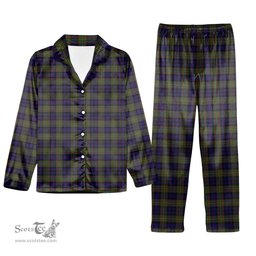 ScotsTee Shop Scottish MacLellan Modern Tartan Pajama Satin Velvet Flannel Pajama Set