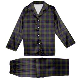 ScotsTee Shop Scottish MacLellan Tartan Pajama Satin Velvet Flannel Pajama Set