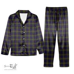 ScotsTee Shop Scottish MacLellan Tartan Pajama Satin Velvet Flannel Pajama Set