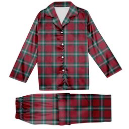 ScotsTee Shop Scottish MacLaine of Loch Buie Modern Tartan Pajama Satin Velvet Flannel Pajama Set
