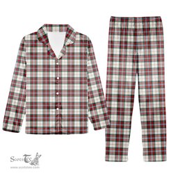 ScotsTee Shop Scottish MacLean Dress Modern Tartan Pajama Satin Velvet Flannel Pajama Set