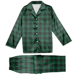 ScotsTee Shop Scottish MacLean Hunting Ancient Tartan Pajama Satin Velvet Flannel Pajama Set