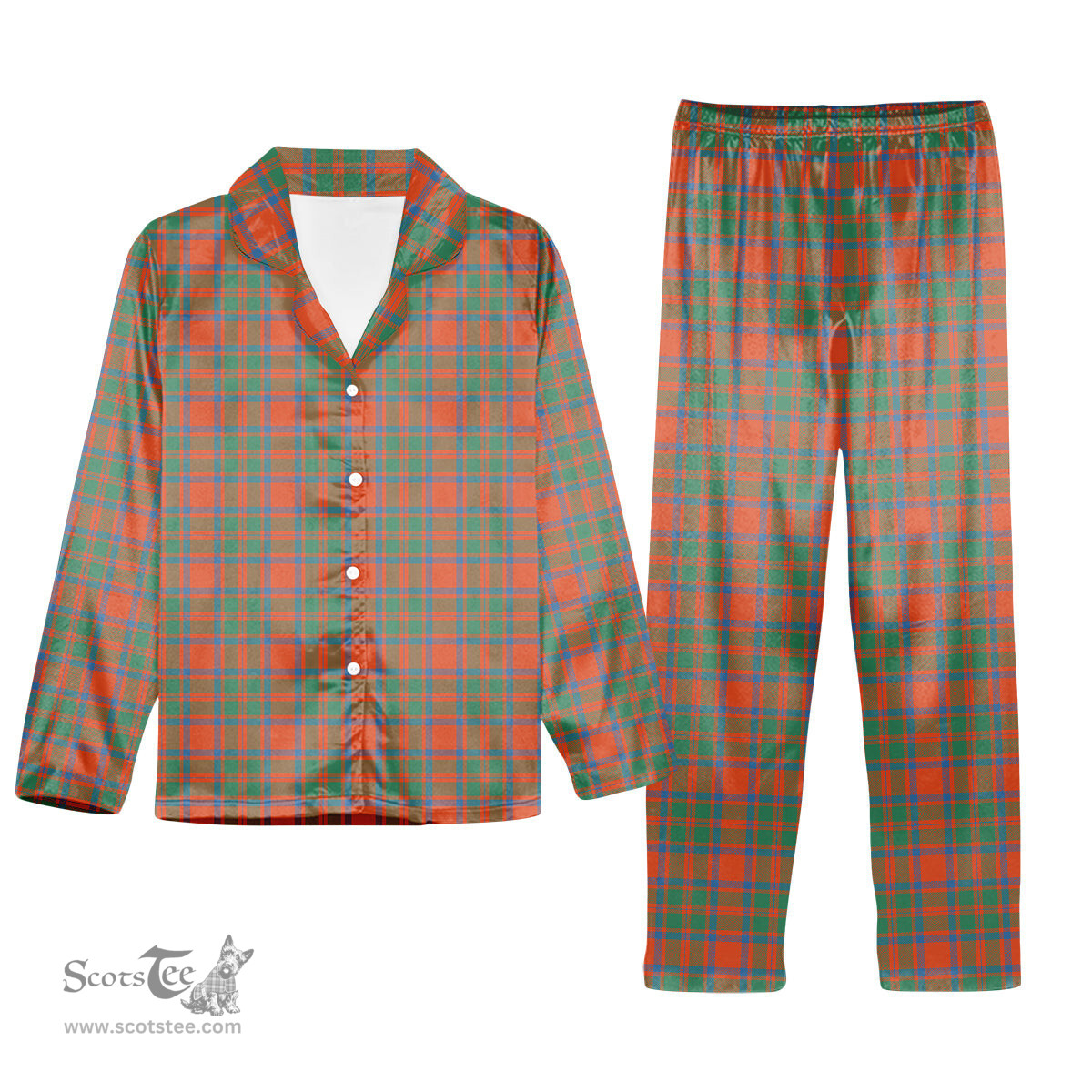 ScotsTee Shop Scottish MacKintosh Ancient Tartan Pajama Satin Velvet Flannel Pajama Set