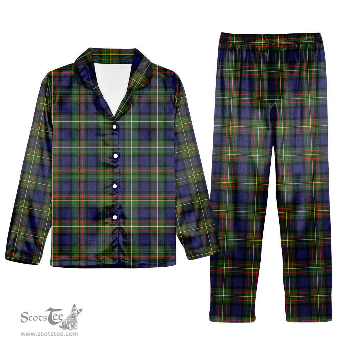 ScotsTee Shop Scottish MacLaren Modern Tartan Pajama Satin Velvet Flannel Pajama Set