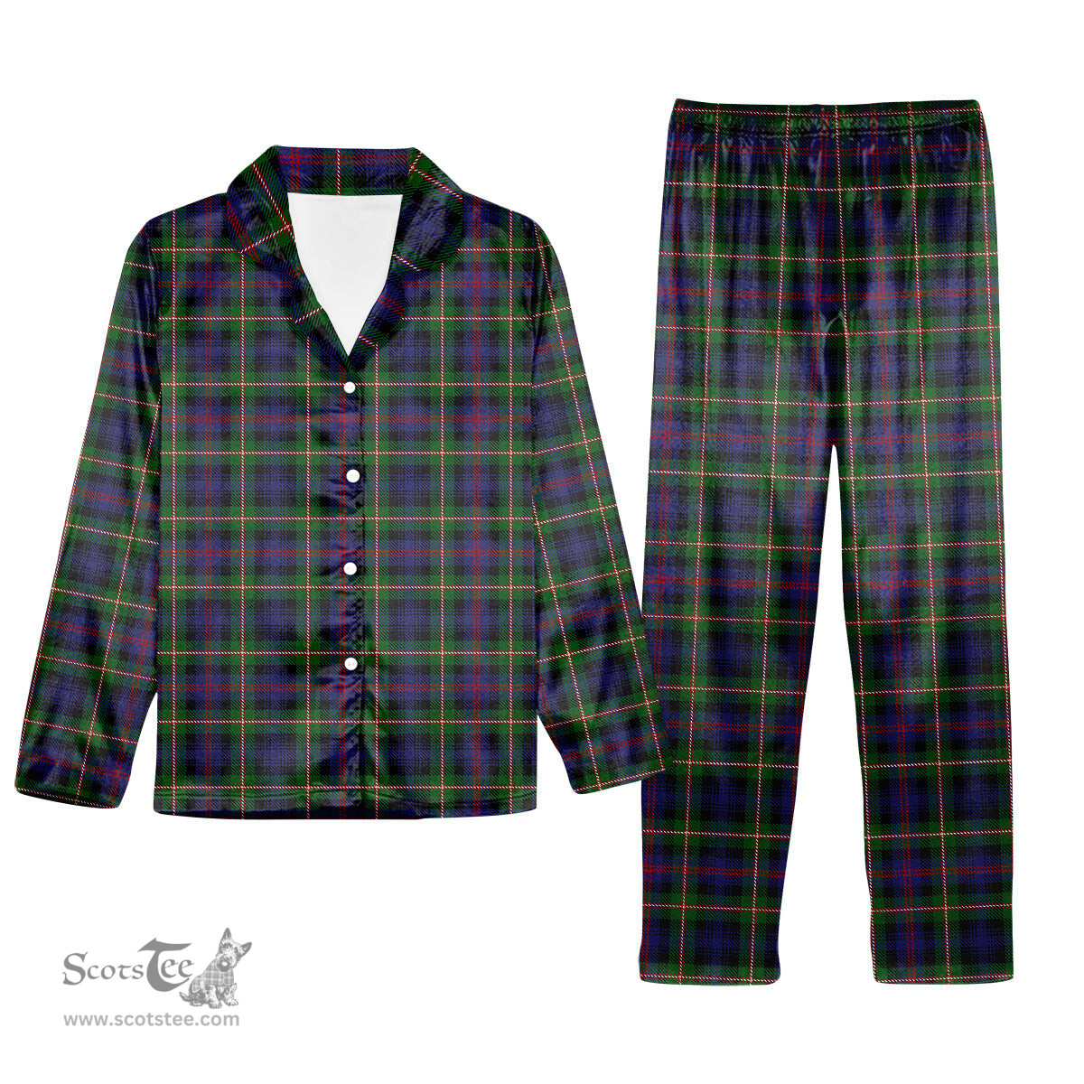 ScotsTee Shop Scottish MacKenzie Morgan Tartan Pajama Satin Velvet Flannel Pajama Set
