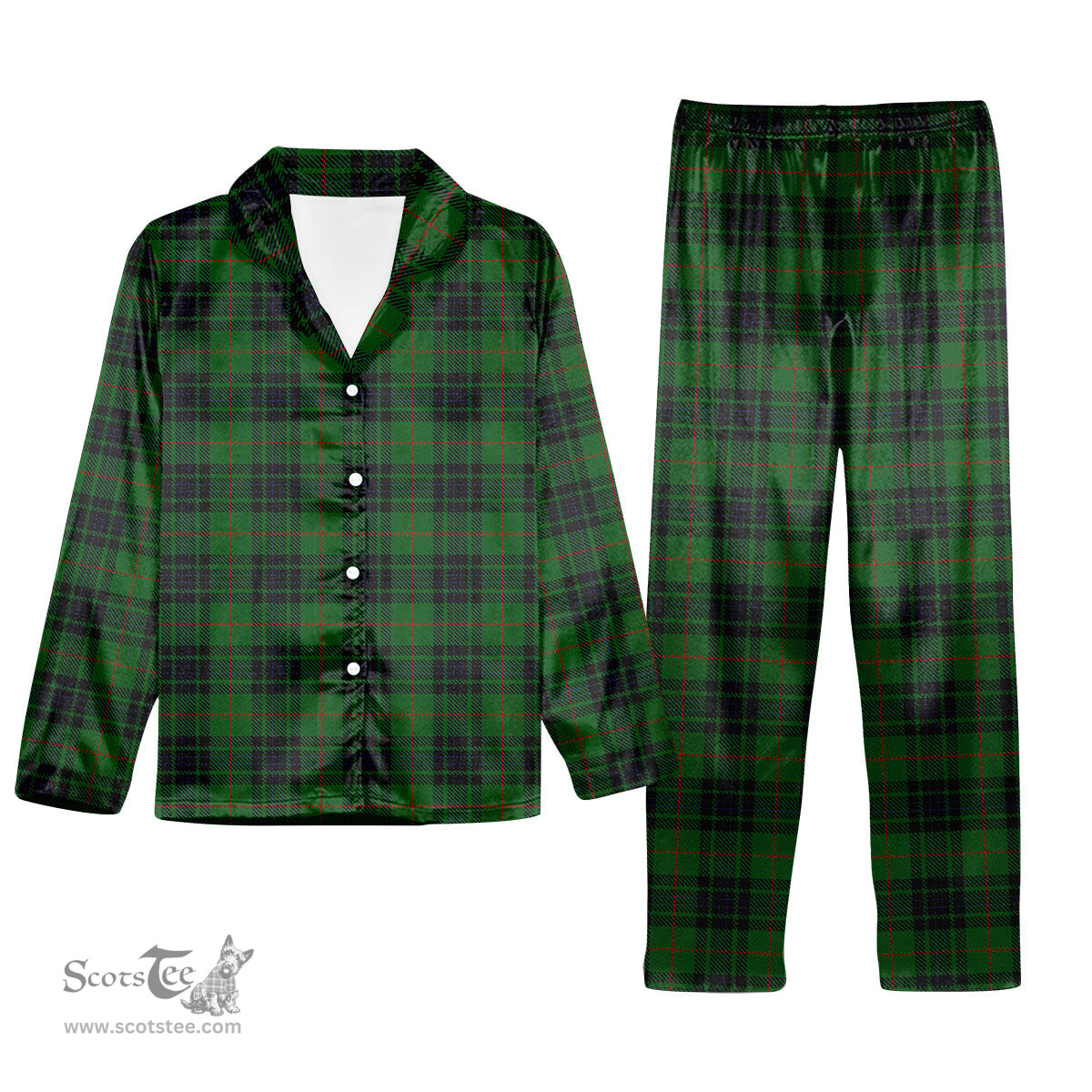 ScotsTee Shop Scottish MacKinross Tartan Pajama Satin Velvet Flannel Pajama Set