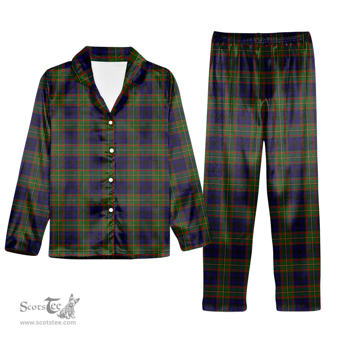 ScotsTee Shop Scottish MacLeish Tartan Pajama Satin Velvet Flannel Pajama Set