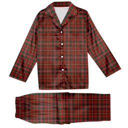 ScotsTee Shop Scottish MacKinnon 1845 Tartan Pajama Satin Velvet Flannel Pajama Set