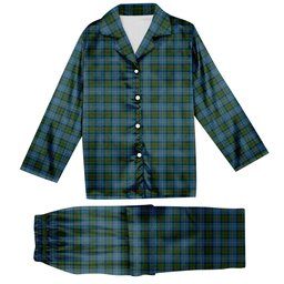 ScotsTee Shop Scottish MacLeod Green Tartan Pajama Satin Velvet Flannel Pajama Set