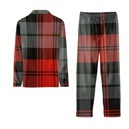 ScotsTee Shop Scottish MacLachlan Weathered Tartan Pajama Satin Velvet Flannel Pajama Set