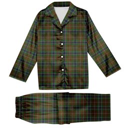 ScotsTee Shop Scottish MacLean of Kingairloch Tartan Pajama Satin Velvet Flannel Pajama Set