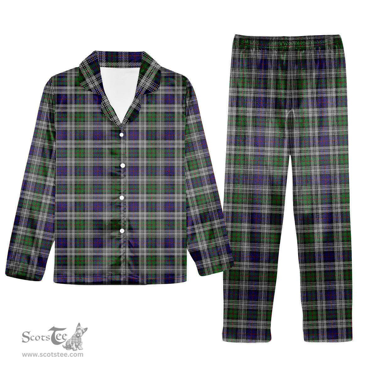 ScotsTee Shop Scottish MacKinlay Dress Tartan Pajama Satin Velvet Flannel Pajama Set