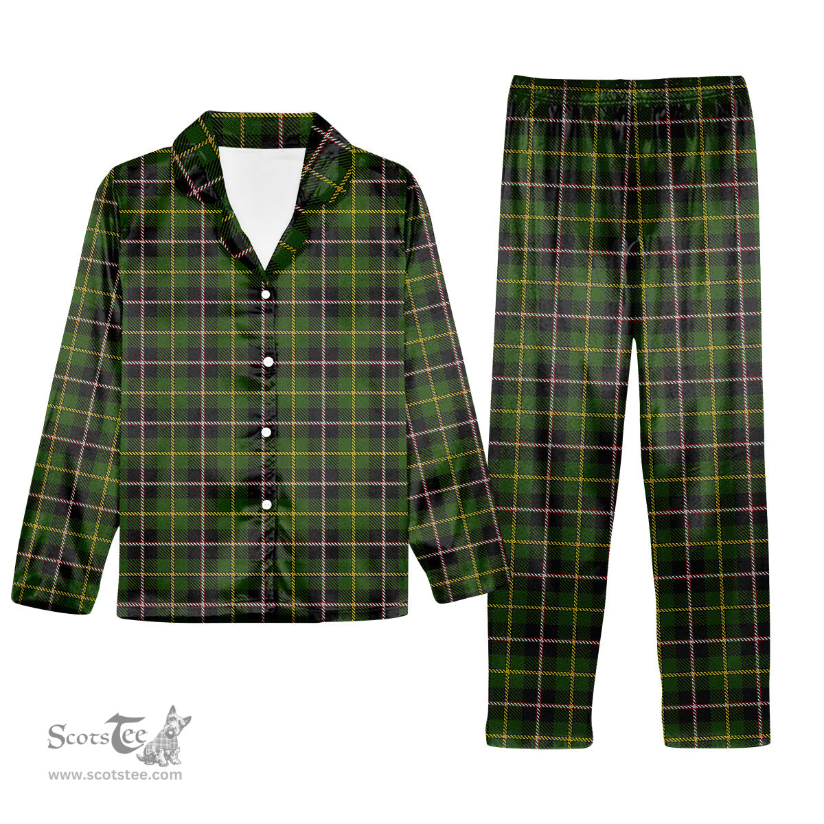 ScotsTee Shop Scottish MacLamroc Tartan Pajama Satin Velvet Flannel Pajama Set