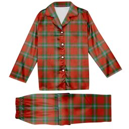 ScotsTee Shop Scottish MacLaine of Loch Buie Ancient Tartan Pajama Satin Velvet Flannel Pajama Set