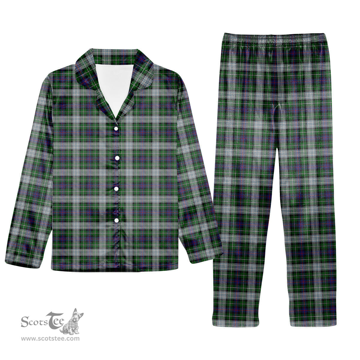 ScotsTee Shop Scottish MacKenzie Dress Tartan Pajama Satin Velvet Flannel Pajama Set