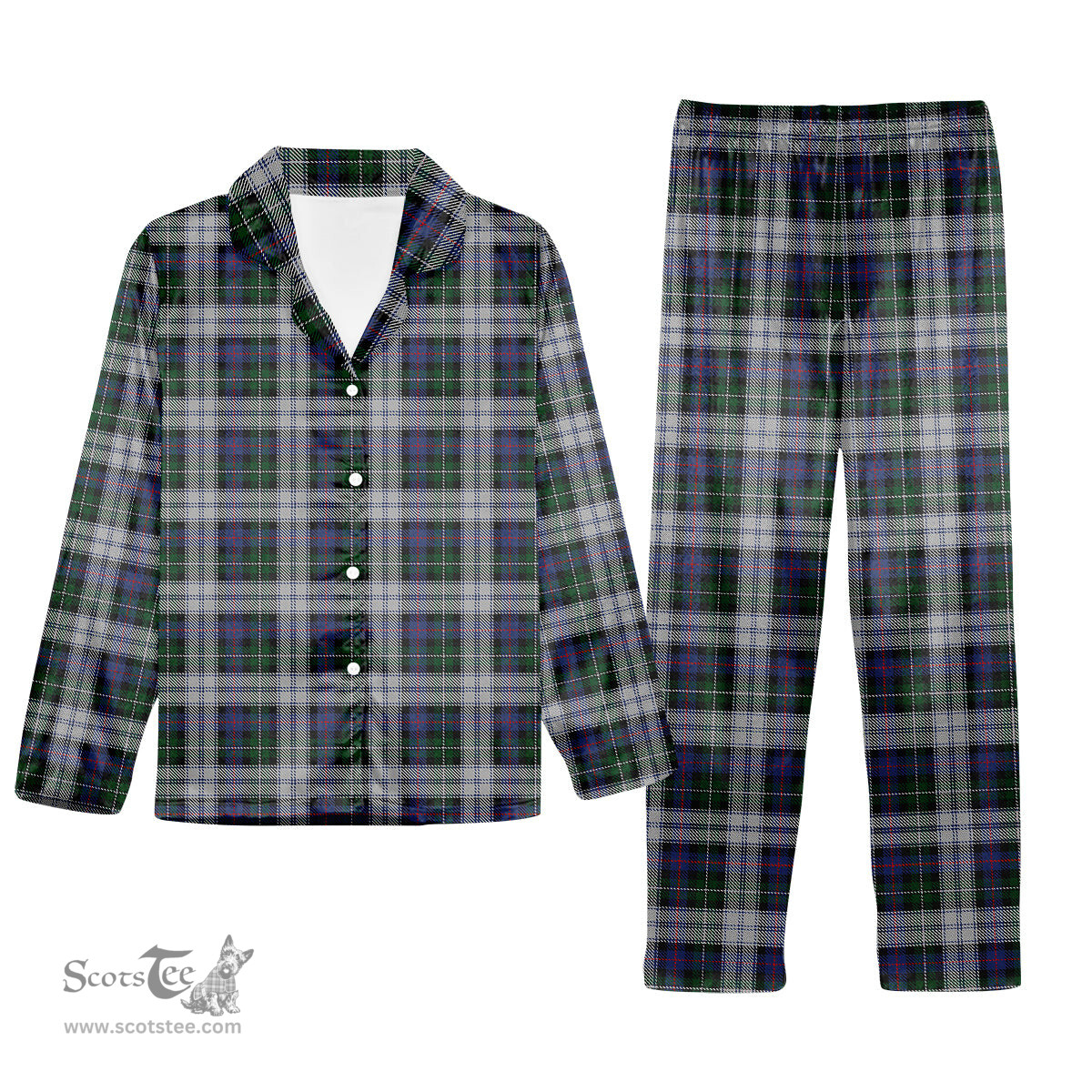 ScotsTee Shop Scottish MacKenzie Dress 4 Tartan Pajama Satin Velvet Flannel Pajama Set