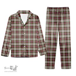 ScotsTee Shop Scottish MacLean Dress Tartan Pajama Satin Velvet Flannel Pajama Set