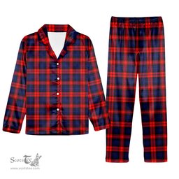 ScotsTee Shop Scottish MacLachlan Modern SC Tartan Pajama Satin Velvet Flannel Pajama Set
