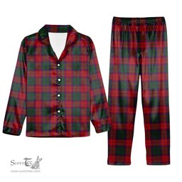 ScotsTee Shop Scottish MacNab 1950 Trade Version Tartan Pajama Satin Velvet Flannel Pajama Set