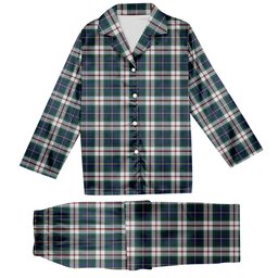 ScotsTee Shop Scottish MacLeod Of Californian Modern Tartan Pajama Satin Velvet Flannel Pajama Set