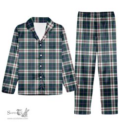 ScotsTee Shop Scottish MacLeod Of Californian Modern Tartan Pajama Satin Velvet Flannel Pajama Set