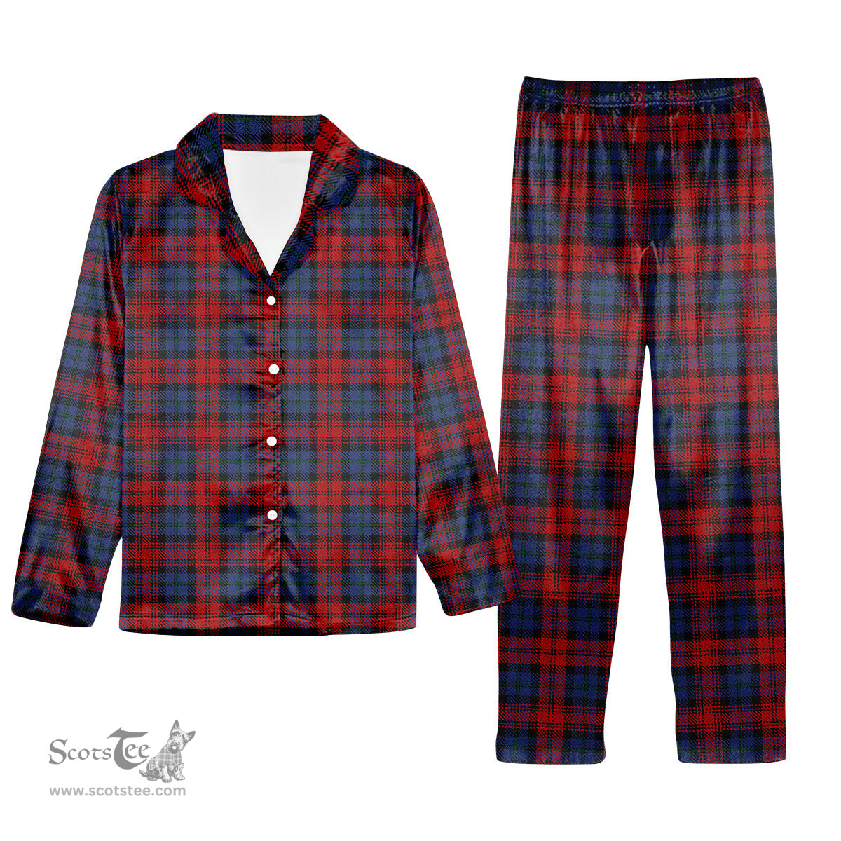 ScotsTee Shop Scottish MacLachlan 2 Tartan Pajama Satin Velvet Flannel Pajama Set