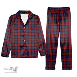 ScotsTee Shop Scottish MacLachlan 2 Tartan Pajama Satin Velvet Flannel Pajama Set