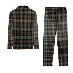 ScotsTee Shop Scottish MacKenzie Weathered Tartan Pajama Satin Velvet Flannel Pajama Set