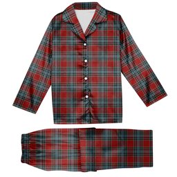 ScotsTee Shop Scottish MacLeay Tartan Pajama Satin Velvet Flannel Pajama Set