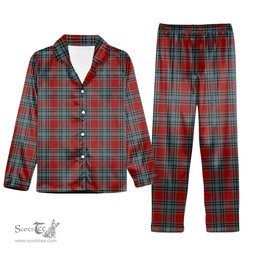 ScotsTee Shop Scottish MacLeay Tartan Pajama Satin Velvet Flannel Pajama Set